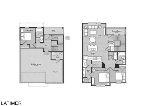Floor plan for 3 beds, 3 baths, 1482 sqft